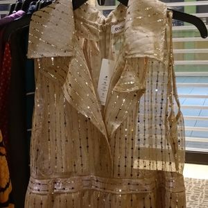 cream see through sleeveless jumpsuit